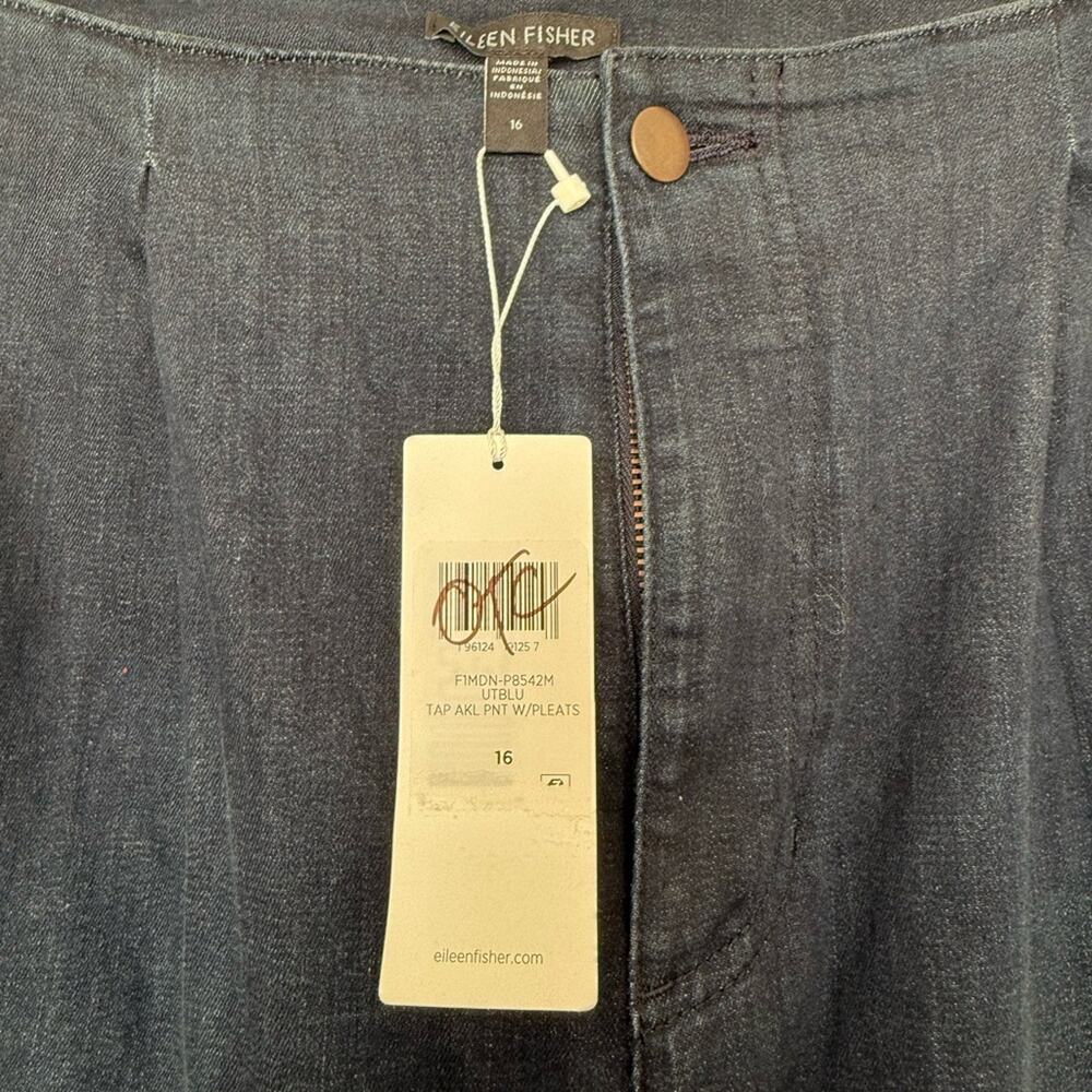 NWT NEW Eileen Fisher Organic Cotton Stretch Tapered Ankle Jeans Size 16 - Picture 7 of 12